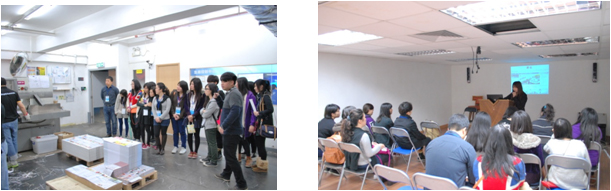 Students visit various production plants and listen to a simple presentation.