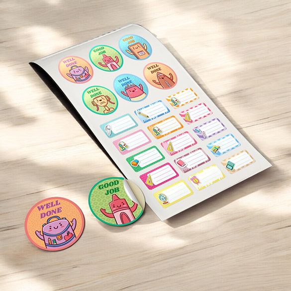 lIttle QTY sticker with BW and color printing. It situable in brand logo and company tradmark on the surface. 