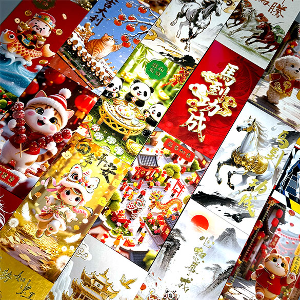 Custom-made Chinese New Year red packets by a HK printing factory. The red packets feature soft-touch film paper, 3D gold foil, and 3D UV effects, making red pocket unique and luxurious. Perfect for printing red pockets for children or corporate use.