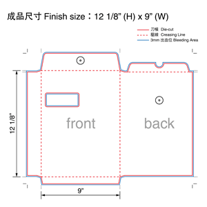 9"X12 1/8"Envelope Folder with Eyelet with Window  