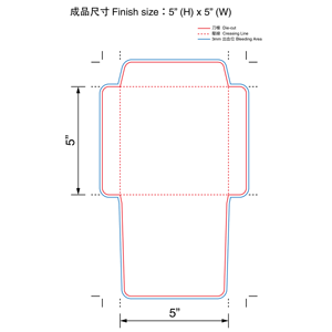 5"X5" CD封套無窗刀模