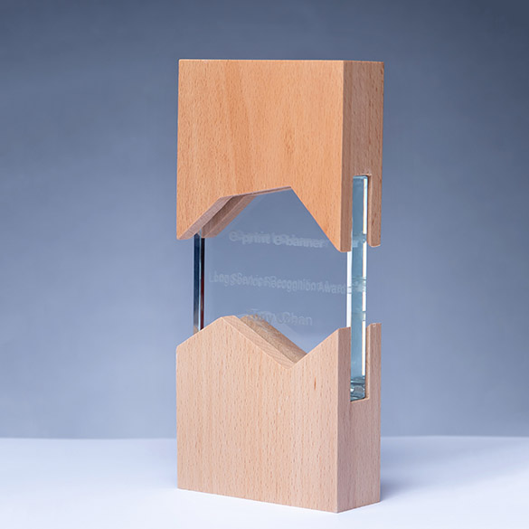木質水晶獎座 - B006