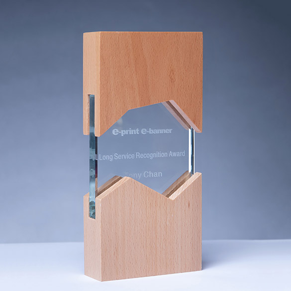 木質水晶獎座 - B006