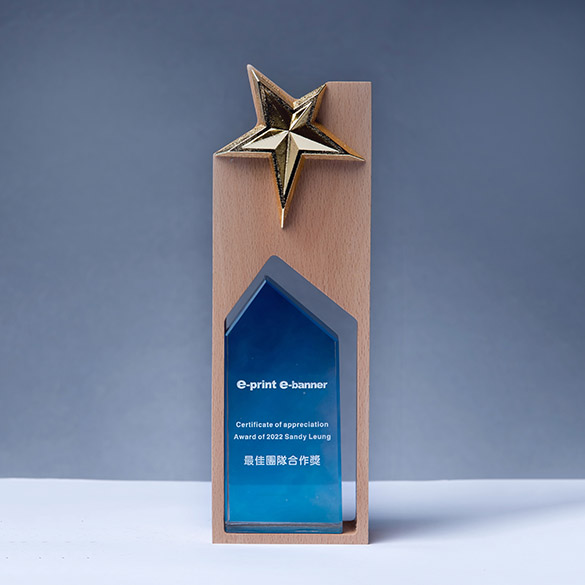 Wooden Crystal Trophy - B010