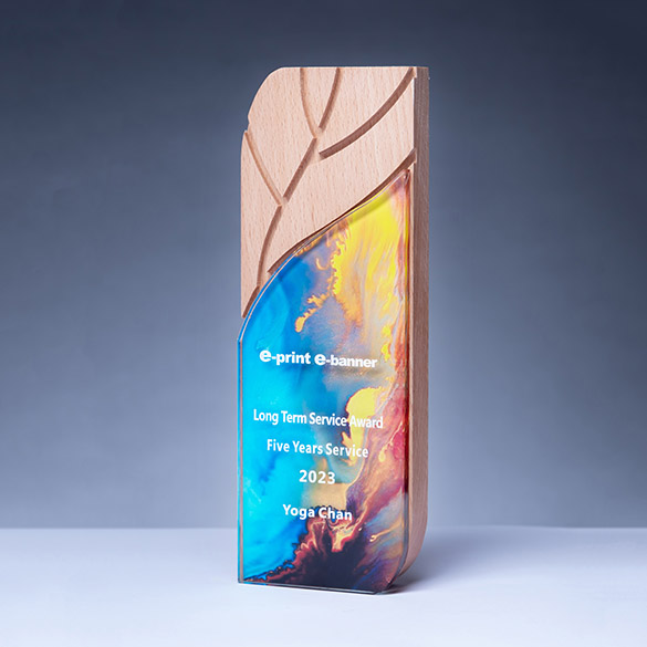 木質水晶獎座 - B011