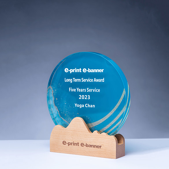 木質水晶獎座 - B007