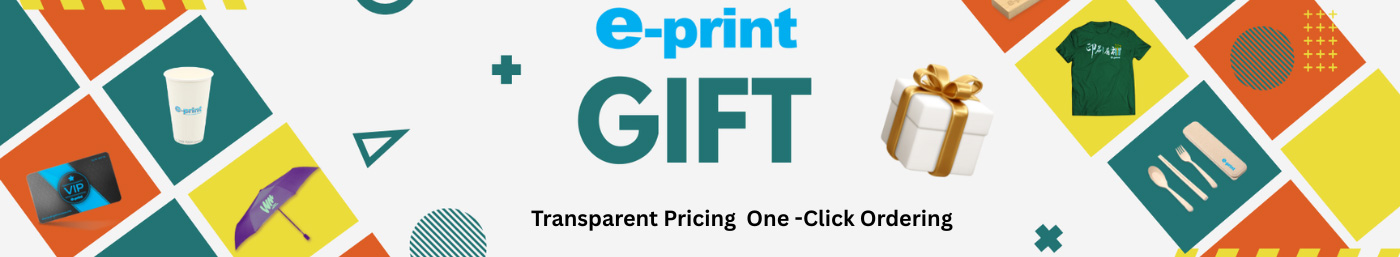 Introduction Banner for Gift Production, featuring Atom Pullers, advertising pens, and ID lanyards.